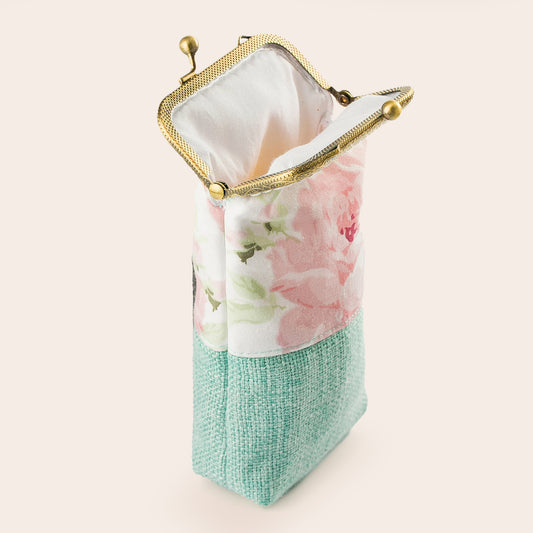 Floral Light Blue Eyeglasses Case