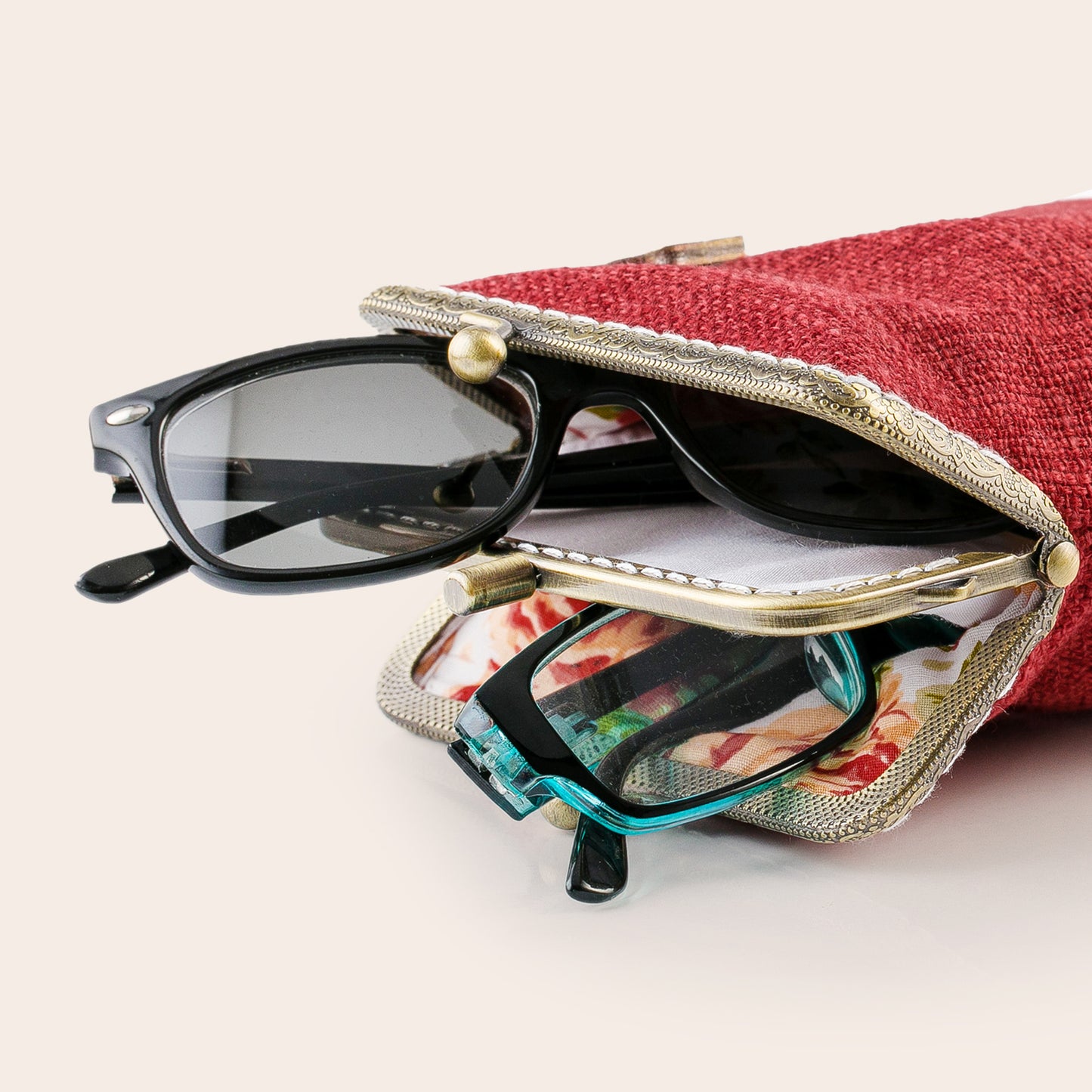 Red Eyeglasses Case