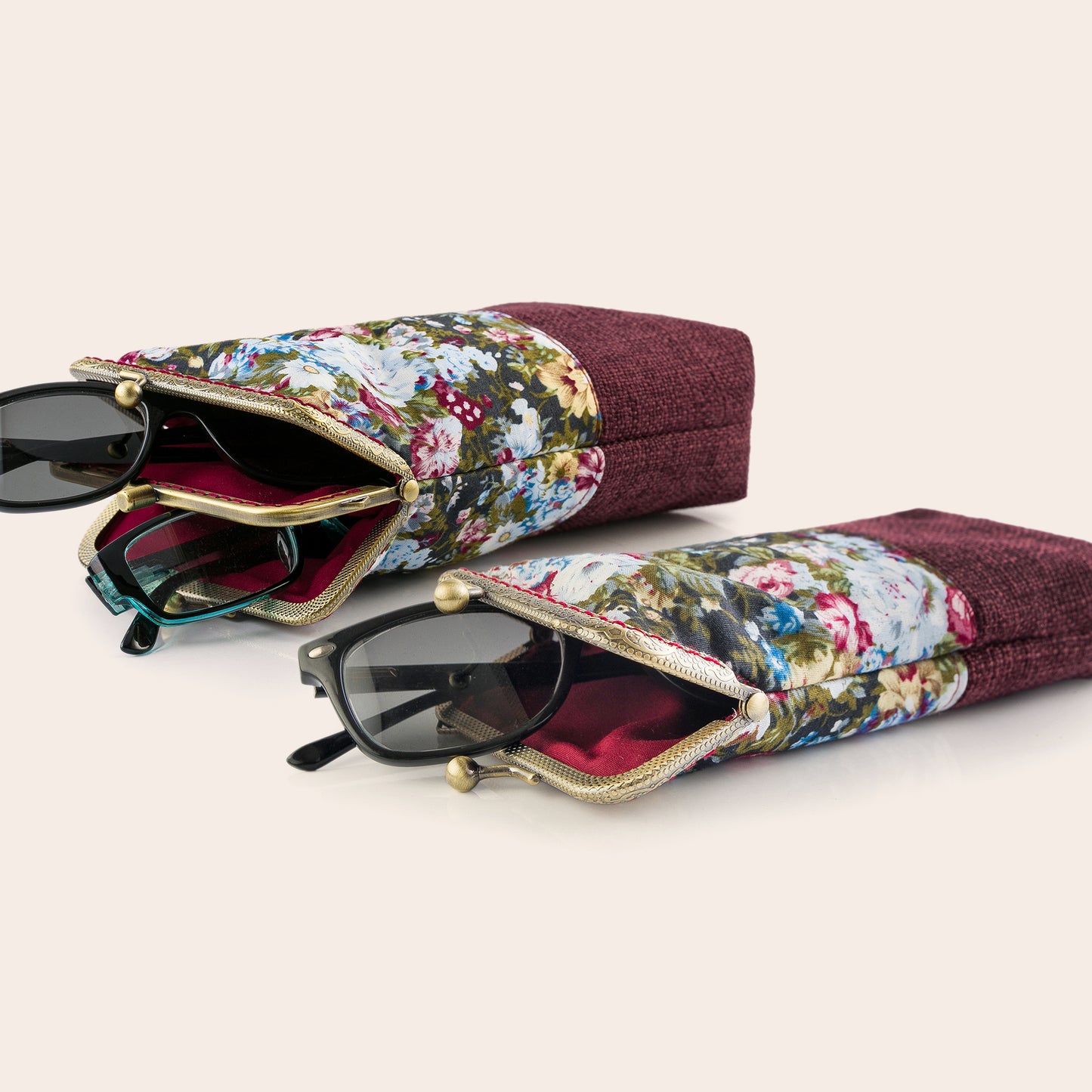 Floral Wine Eyeglasses Case