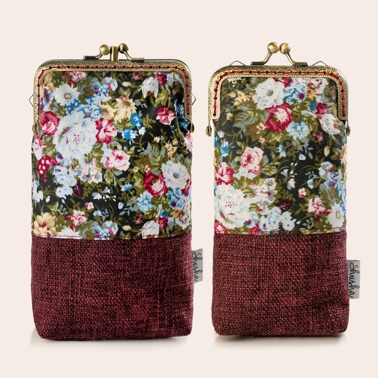 Floral Wine Eyeglasses Case