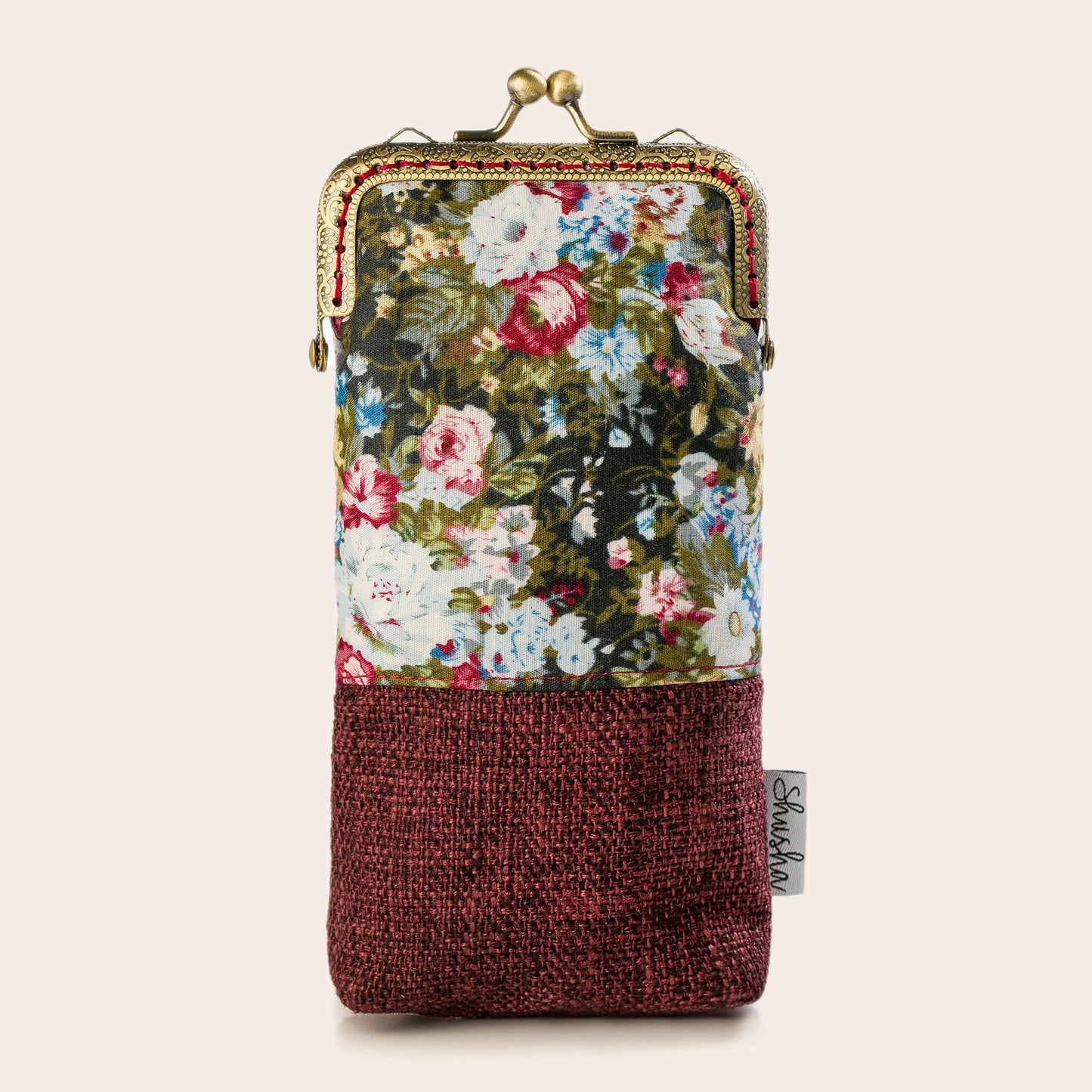 Floral Wine Eyeglasses Case