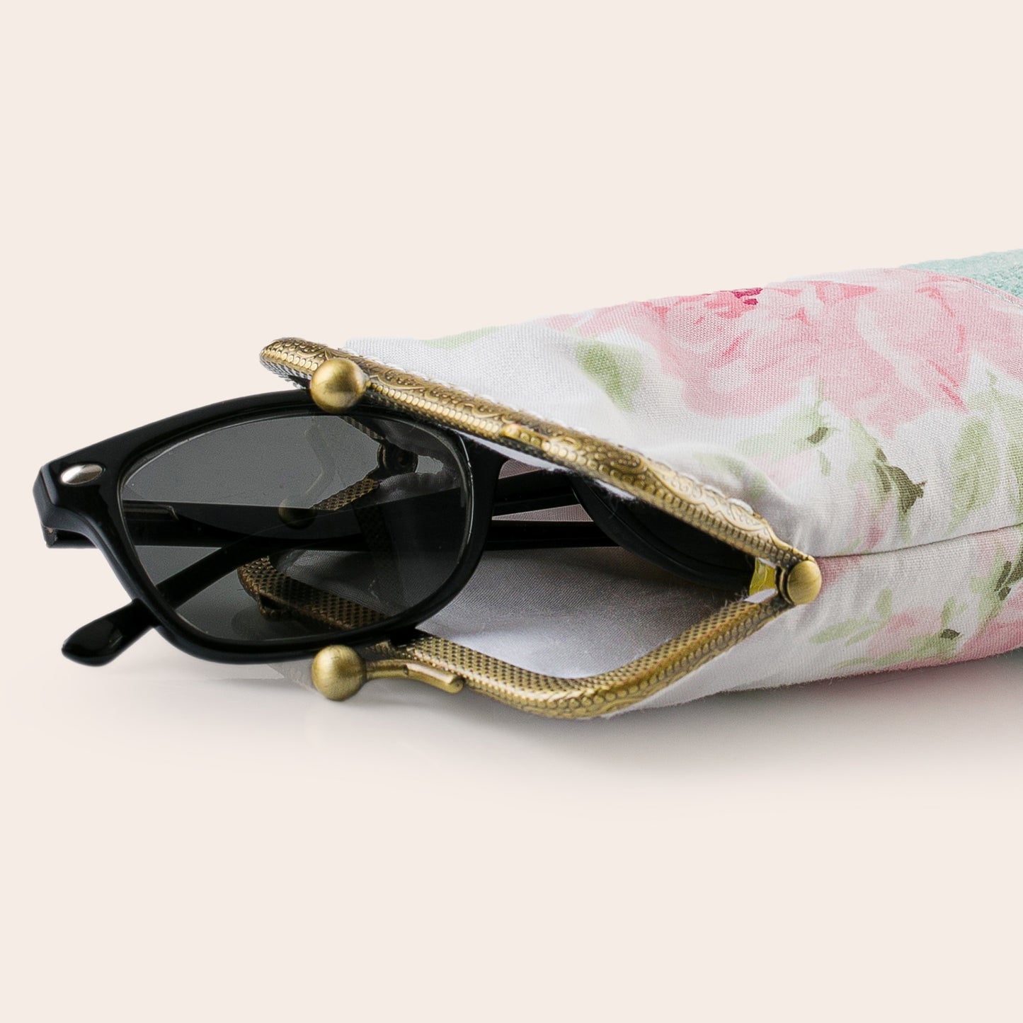 Floral Light Blue Eyeglasses Case