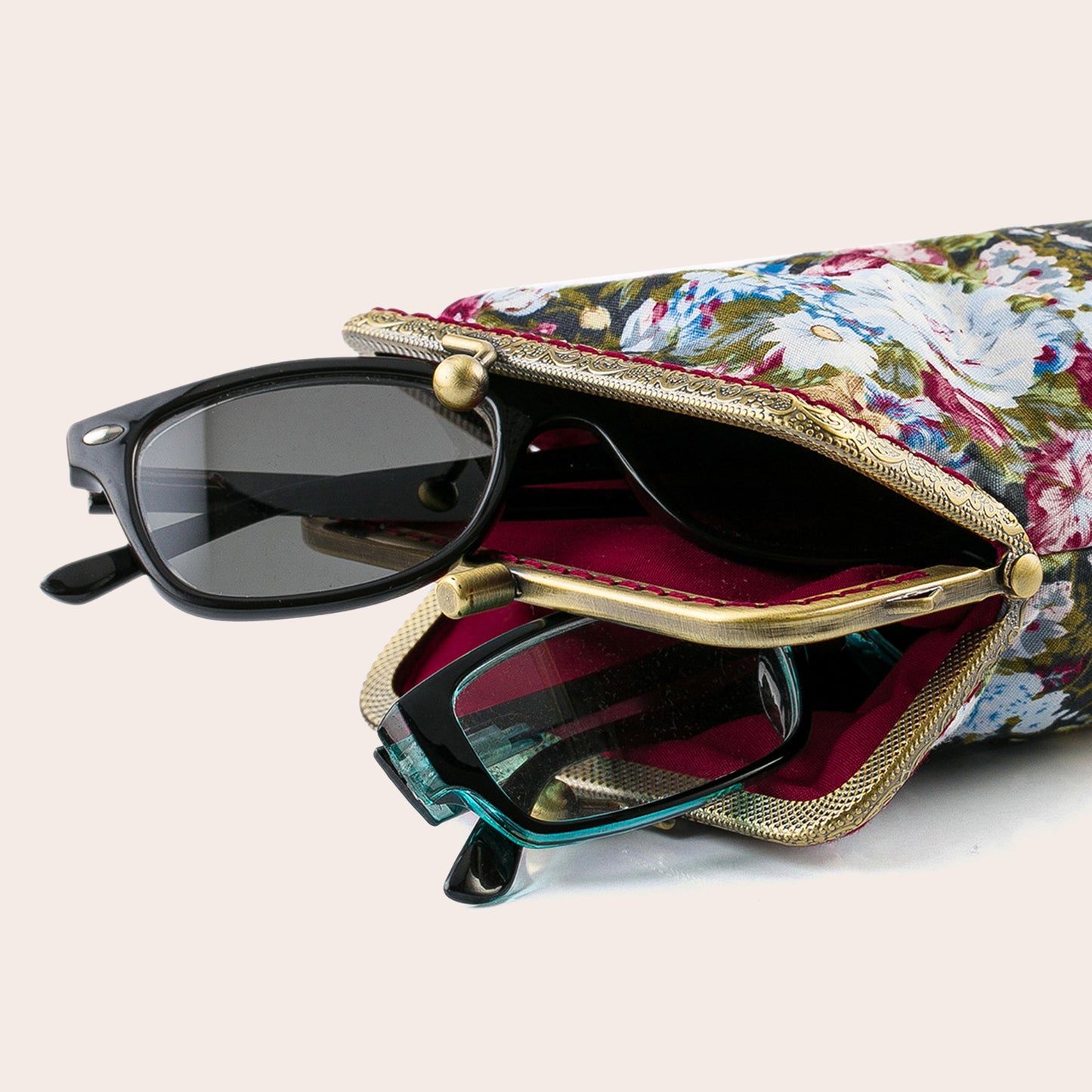 Floral Wine Eyeglasses Case