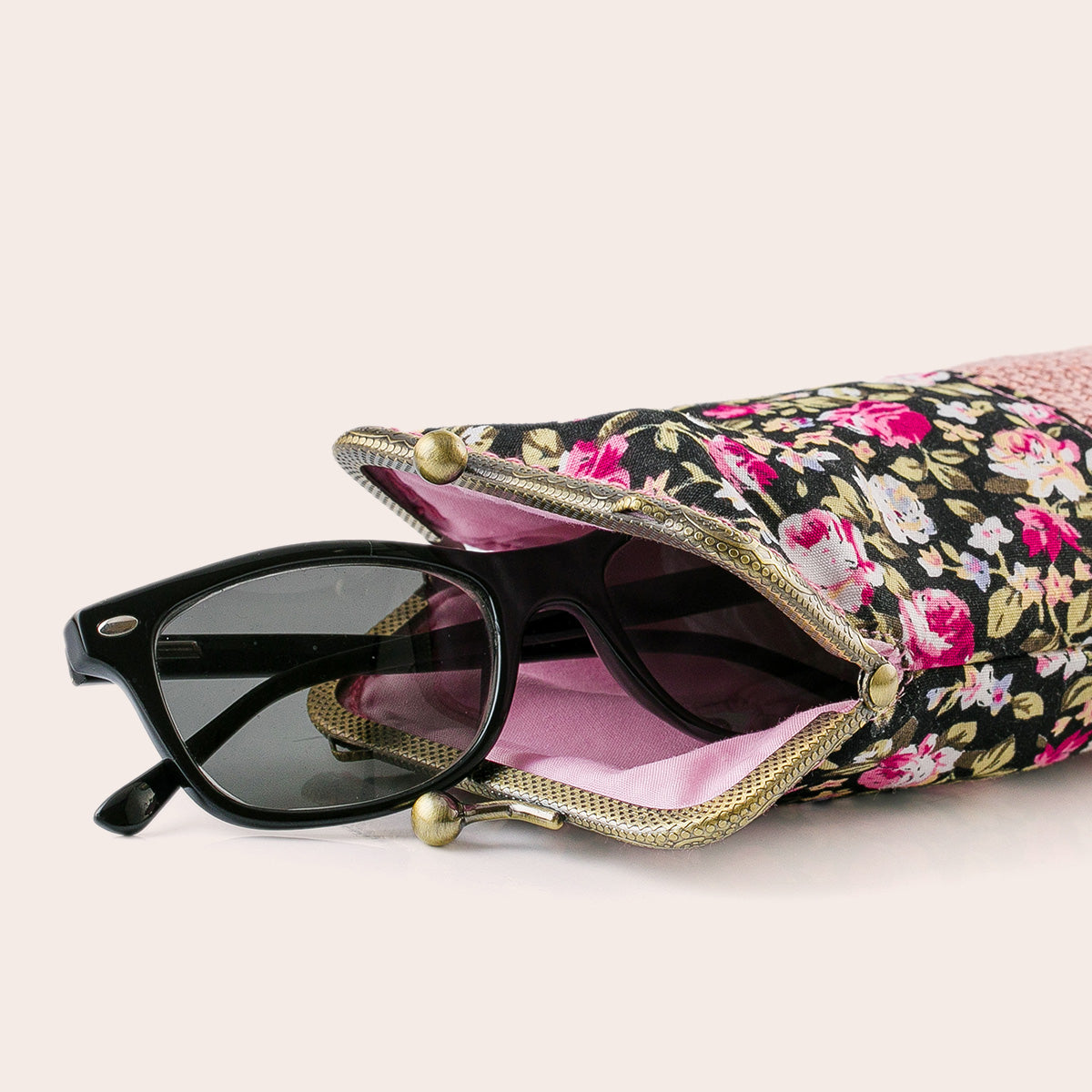 Floral Pink Eyeglasses Case